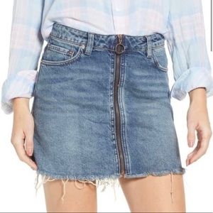Free People Denim Zip-up Skirt